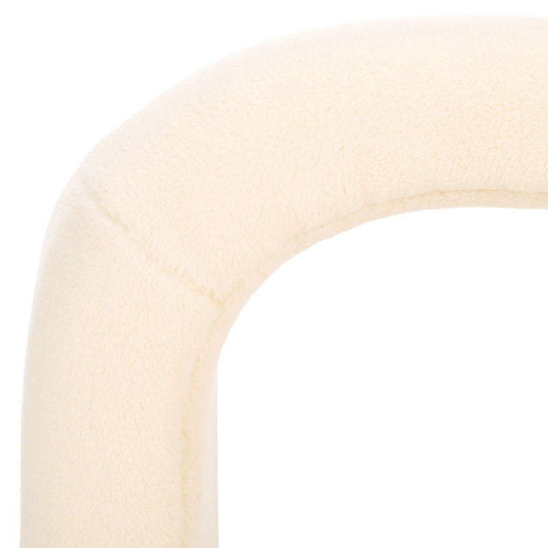 Curved Waterfall Velvet Ottoman With Plush Upholstery