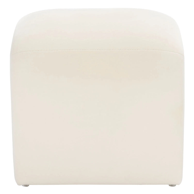 Curved Waterfall Velvet Ottoman With Plush Upholstery