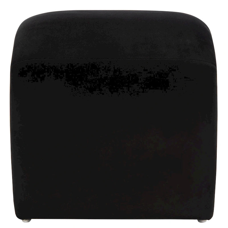 Curved Waterfall Velvet Ottoman With Plush Upholstery