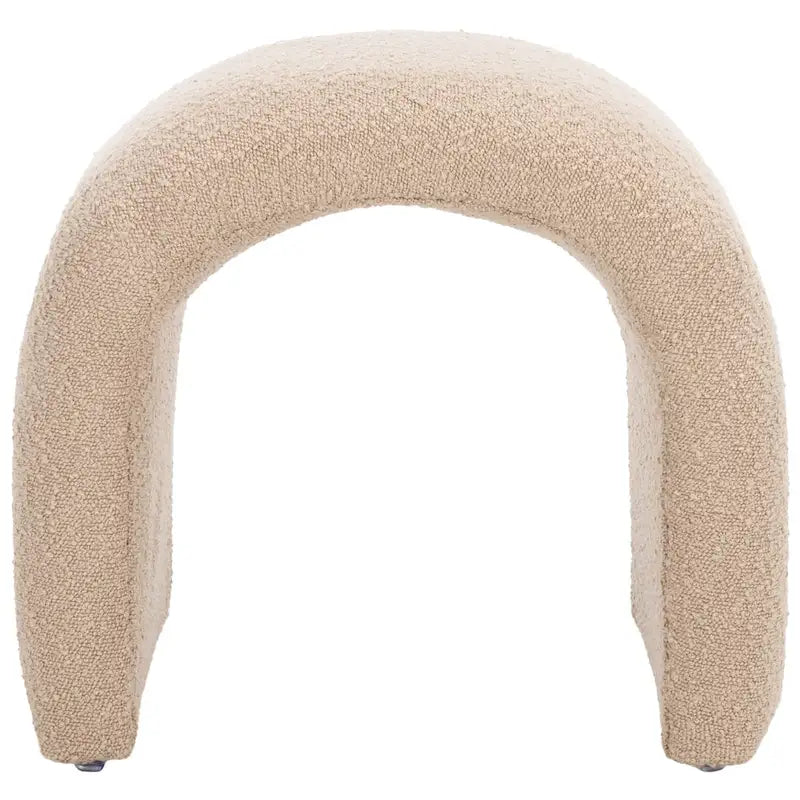 Curved Waterfall Velvet Ottoman With Plush Upholstery