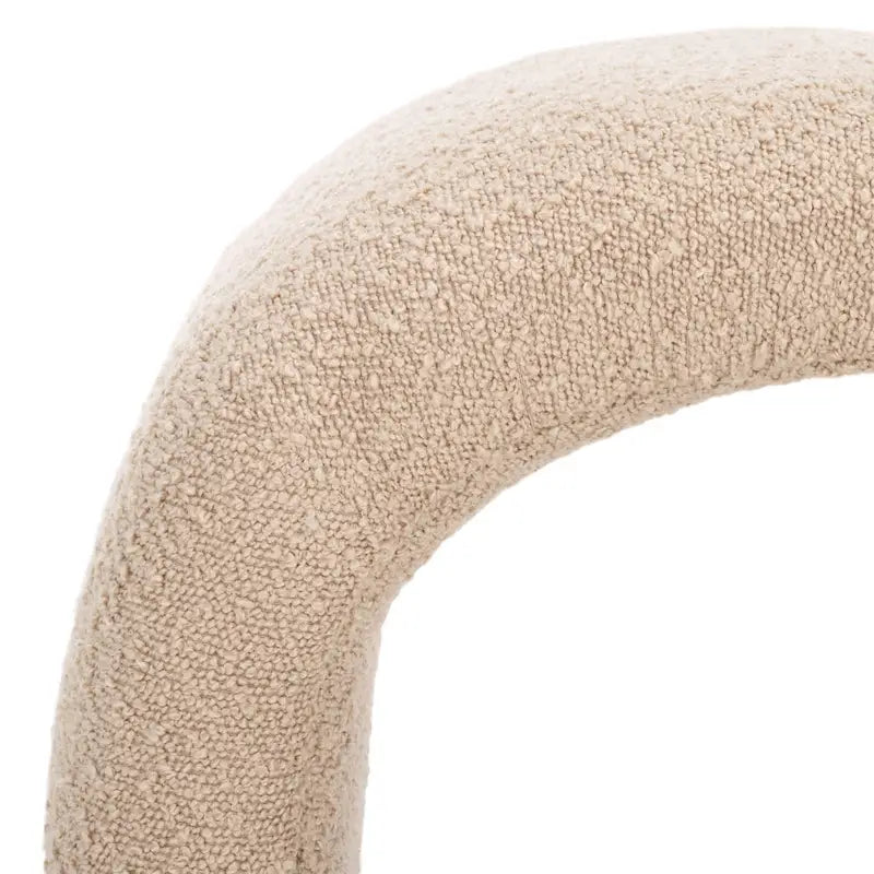 Curved Waterfall Velvet Ottoman With Plush Upholstery