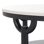 2-Tier Marble Top Round Coffee Table - 35 In. W x 35 In. D x 17 In. H