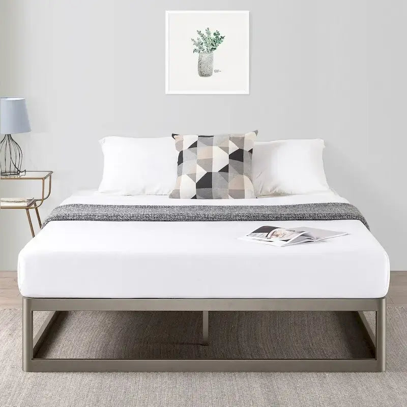 12-inch Heavy Duty Metal Platform Bed Frame Grey