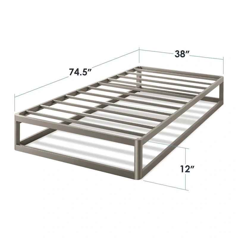 12-inch Heavy Duty Metal Platform Bed Frame Grey