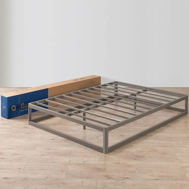 12-inch Heavy Duty Metal Platform Bed Frame Grey