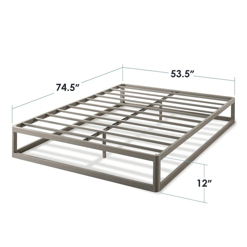 12-inch Heavy Duty Metal Platform Bed Frame Grey