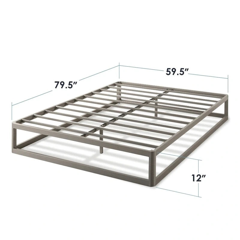 12-inch Heavy Duty Metal Platform Bed Frame Grey