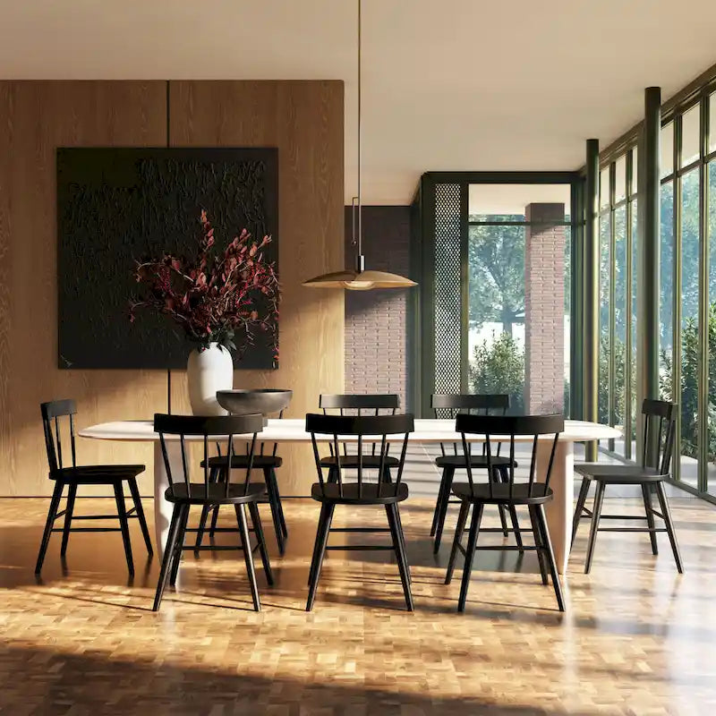 Dining Chair - Solid Oak Wood with Spindle-Back