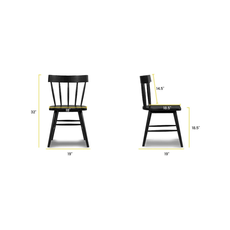 Dining Chair - Solid Oak Wood with Spindle-Back