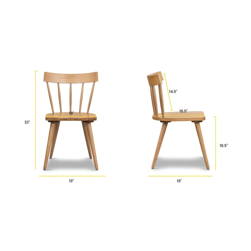 Dining Chair - Solid Oak Wood with Spindle-Back