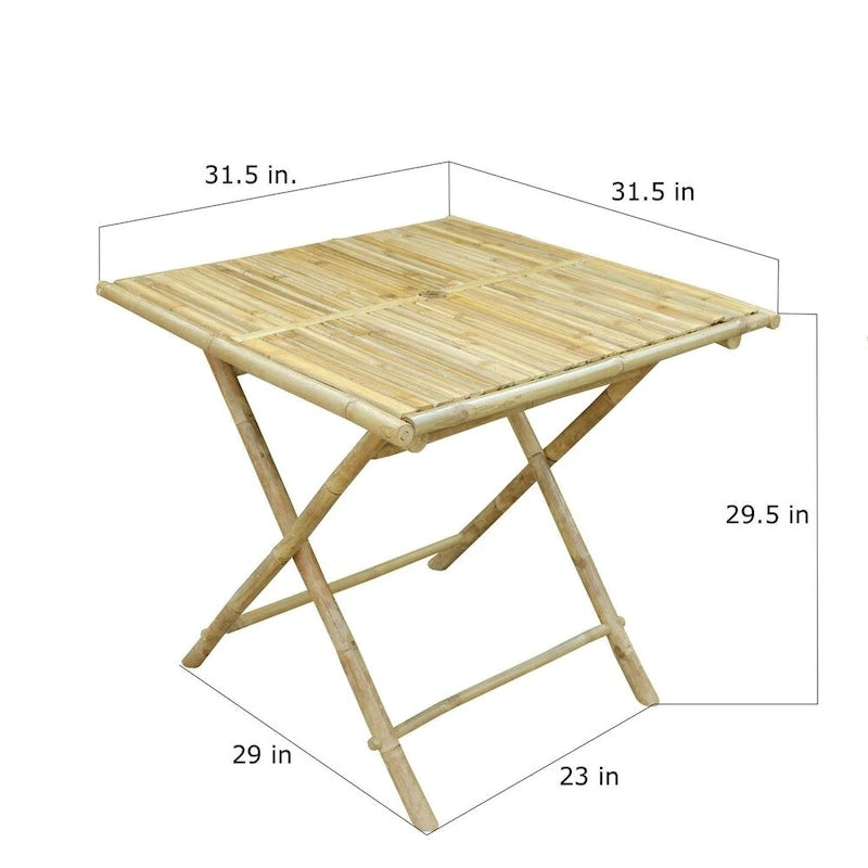 Square Folding Bamboo Table