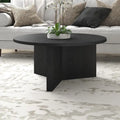 36 Wide Round Coffee Table With Cross Shaped Base