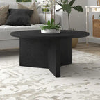 36 Wide Round Coffee Table With Cross Shaped Base