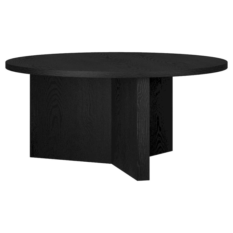 36 Wide Round Coffee Table With Cross Shaped Base
