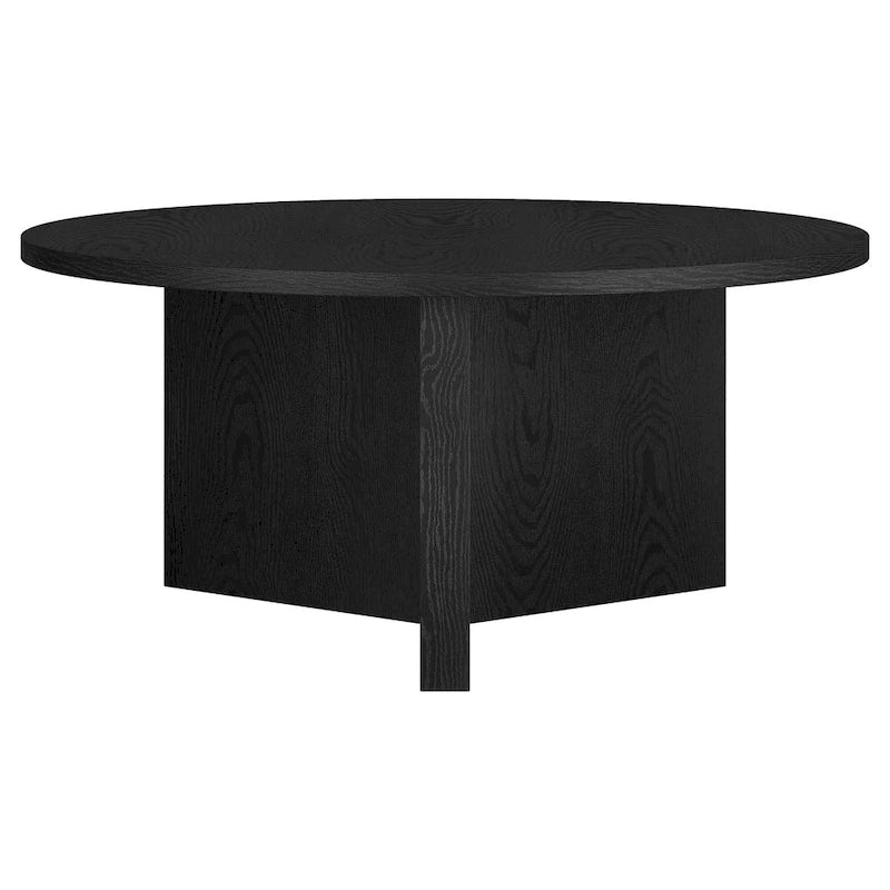 36 Wide Round Coffee Table With Cross Shaped Base