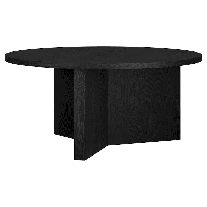 36 Wide Round Coffee Table With Cross Shaped Base