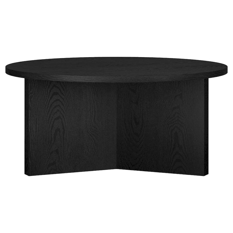 36 Wide Round Coffee Table With Cross Shaped Base