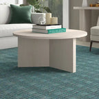 36 Wide Round Coffee Table With Cross Shaped Base