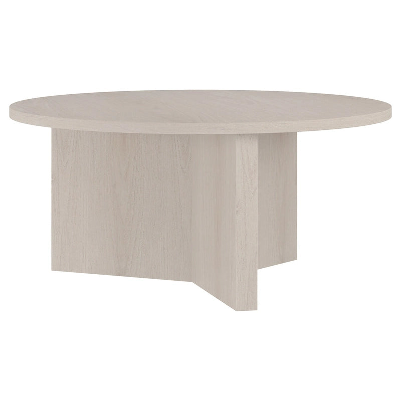 36 Wide Round Coffee Table With Cross Shaped Base