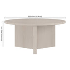36 Wide Round Coffee Table With Cross Shaped Base