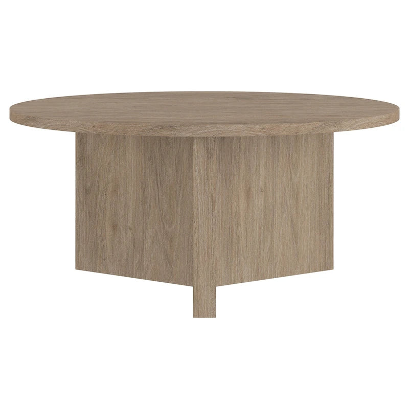 36 Wide Round Coffee Table With Cross Shaped Base