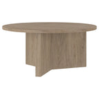 36 Wide Round Coffee Table With Cross Shaped Base
