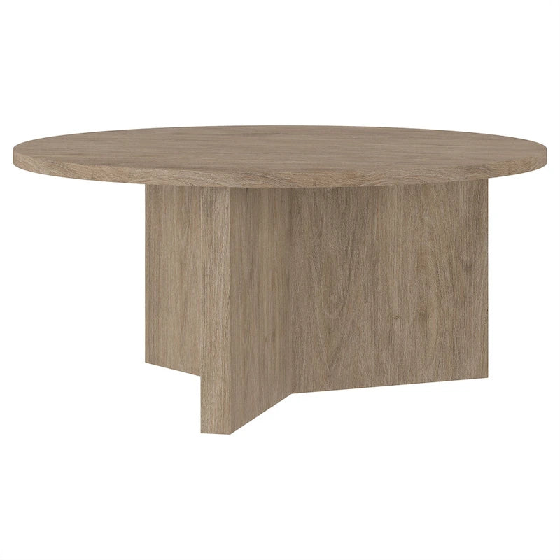 36 Wide Round Coffee Table With Cross Shaped Base