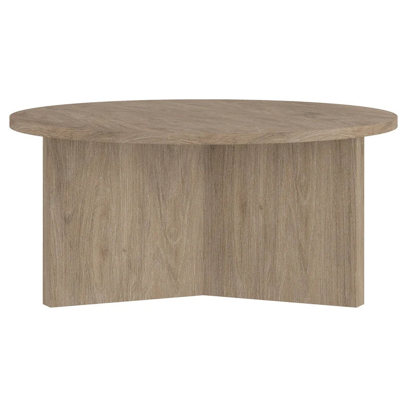 36 Wide Round Coffee Table With Cross Shaped Base