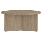 36 Wide Round Coffee Table With Cross Shaped Base