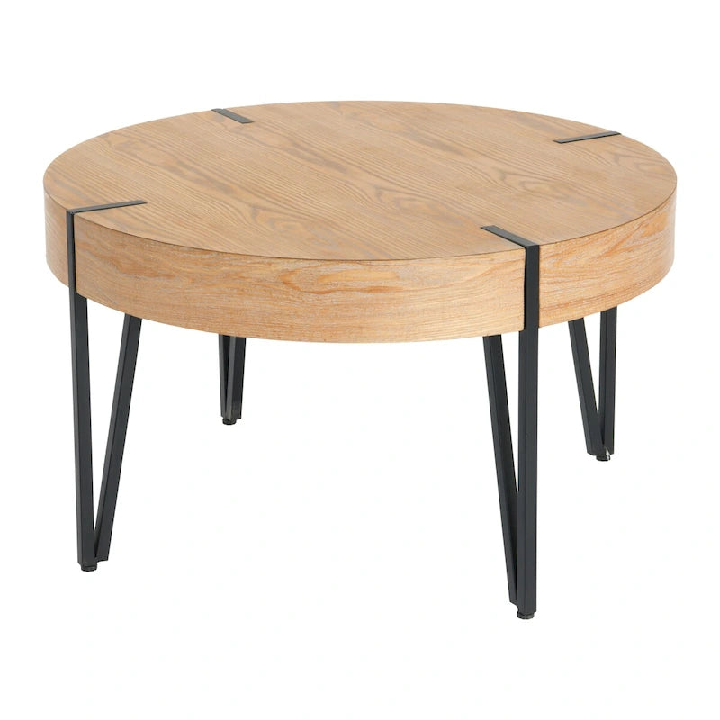 Round Reclaimed Wood Coffee Table - 31.5x31.5x18