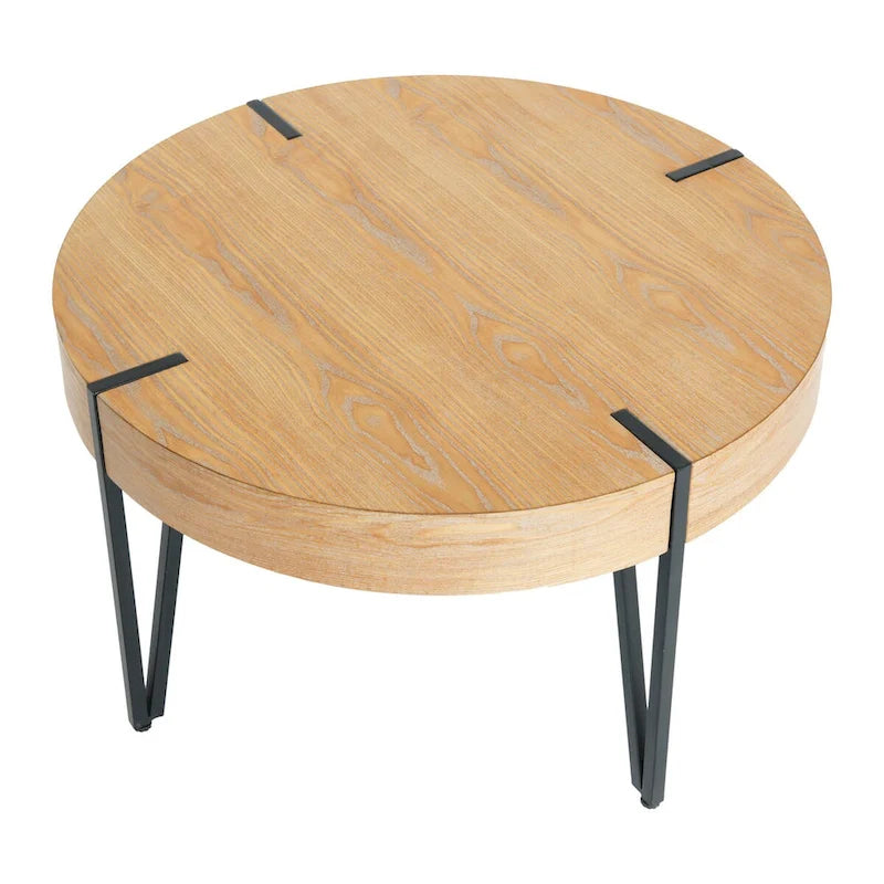 Round Reclaimed Wood Coffee Table - 31.5x31.5x18