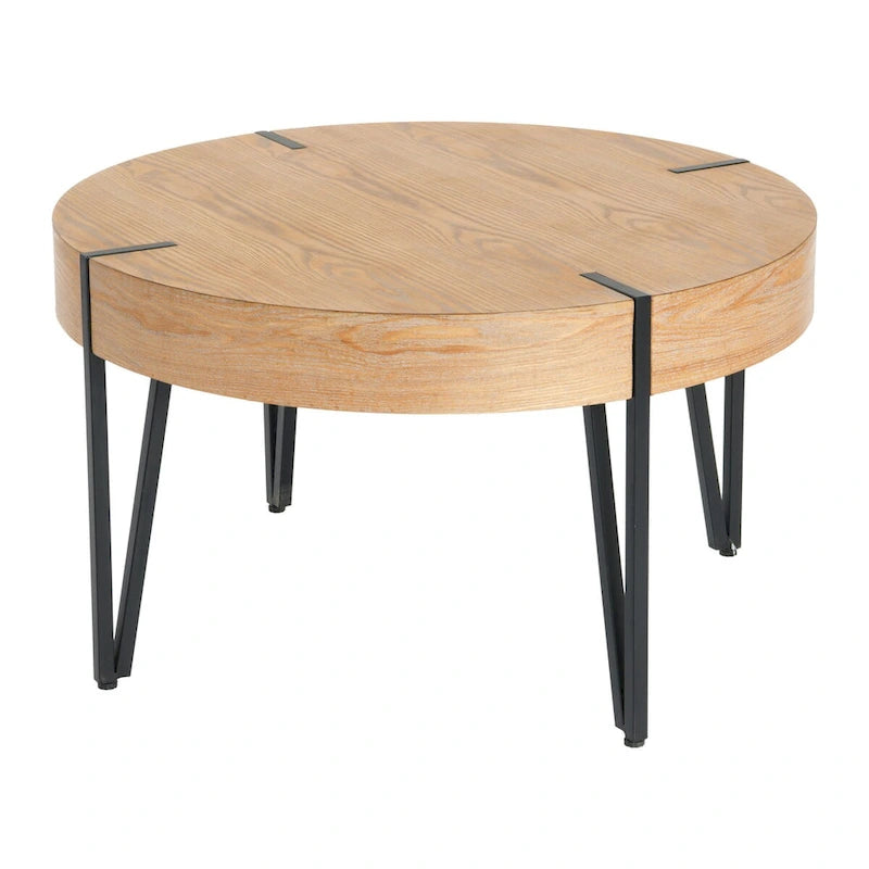 Round Reclaimed Wood Coffee Table - 31.5x31.5x18