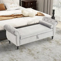 Velvet Storage Rectangular Bench With 1 Pillow, Ottoman For Living Rooms And Entryway