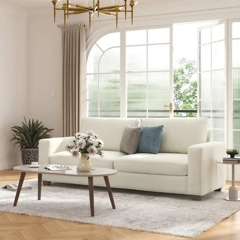 86.6 Upholstered Sofa Couch for Living Room 3-Seater Sofa