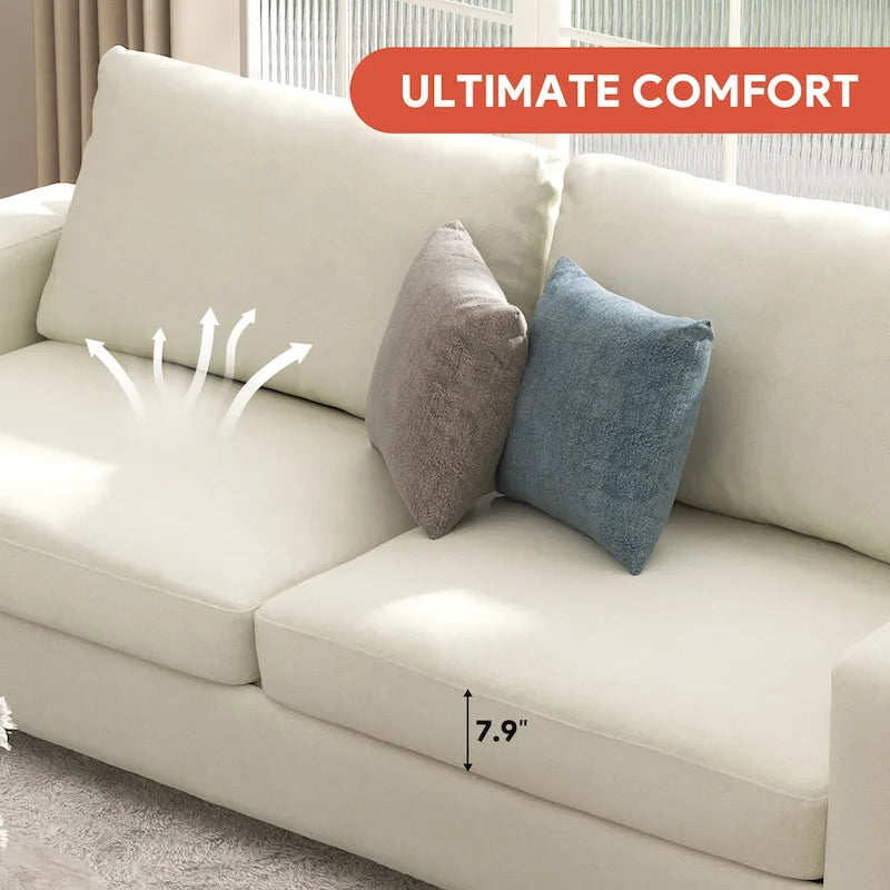 86.6 Upholstered Sofa Couch for Living Room 3-Seater Sofa